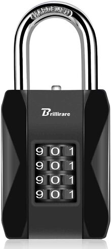 Combination Lock, 4 Digit Outdoor Heavy Duty Padlock Metal, Weatherproof Alloy Locks with Long Hardened Steel Shackle, High Security Large Padlocks for Sheds Fence, Gate Hasps, Storage Unit-Black in Kuwait