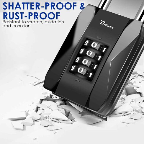Combination Lock, 4 Digit Outdoor Heavy Duty Padlock Metal, Weatherproof Alloy Locks with Long Hardened Steel Shackle, High Security Large Padlocks for Sheds Fence, Gate Hasps, Storage Unit-Black in Kuwait
