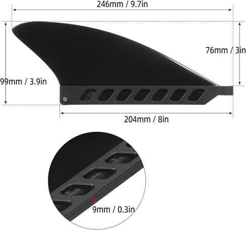 HUIOP surf fins, 4.6 Inch / 3 Inch Surfboard Fin Soft Center Fin for Inflatable Paddle Board Longboard in Kuwait