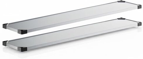 2-Pack NSF 14" x 72" Solid Shelf - Industrial Galvanized Steel Shelf for Restaurant Storage in Kuwait
