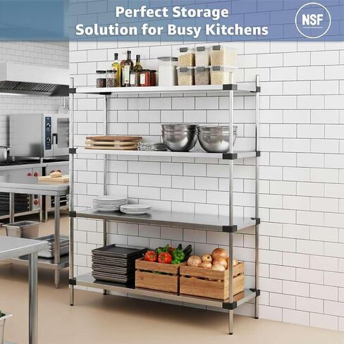 2-Pack NSF 14" x 72" Solid Shelf - Industrial Galvanized Steel Shelf for Restaurant Storage in Kuwait