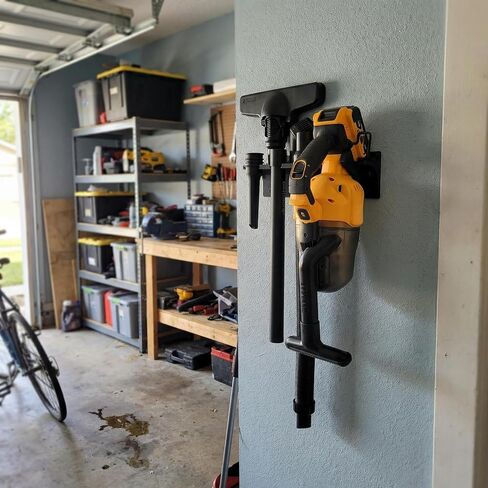 حامل تثبيت على الحائط لجهاز DeWalt DCV501HB 20V بحد أقصى، رف تخزين عالي التحمل لمكنسة اليد اللاسلكية، منظم محطة إرساء المرآب، تصميم موفر للمساحة (أسود) in Kuwait