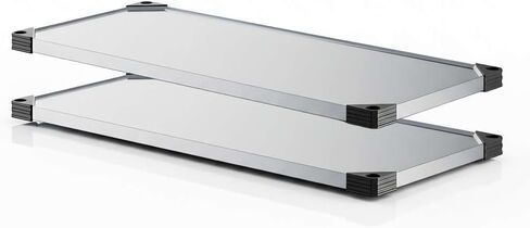 2-Pack 18" x 42" NSF Solid Galvanized Shelf - Industrial Metal Storage for Kitchens & Warehouses in Kuwait