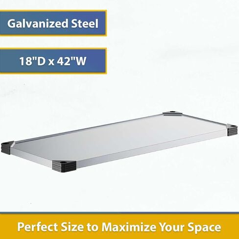 2-Pack 18" x 42" NSF Solid Galvanized Shelf - Industrial Metal Storage for Kitchens & Warehouses in Kuwait