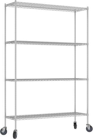 Commercial NSF Listed Green Epoxy Mobile Wire Shelving Kit 14" x 36" x 92", with 4 Shelves Perfect for Warehouse, Walk-in Refrigerator, Freezer, Grocery Store, Restaurant, Dishroom in Kuwait