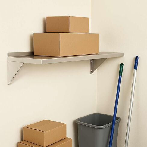 15" x 96" Wall Mounted Stainless Steel Shelf – 615 lb Capacity, NSF, Commercial-Grade Storage in Kuwait
