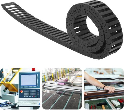 Jeanoko PA66 Nylon Drag Chain HighLow Temperature Resistance Wire Carrier for CNC Machine, 1m Length – Suitable for CNC Machine Tool, Electronic Equipment in Kuwait