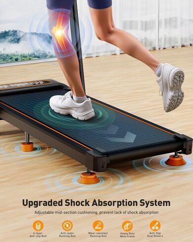 Walking Pad with 10% Incline & Handle Bar, Low Noise Walking Pad Treadmill for Home Small, Trisomy 3.5HP Treadmill with Incline, 4 in 1 Portable Compact Walking Pad with Incline/APP 350lbs in Kuwait