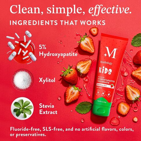 Mouthology 10% Nano Hydroxyapatite Toothpaste (Fluoride Free) and Kid's Strawberry Toothpaste in Kuwait