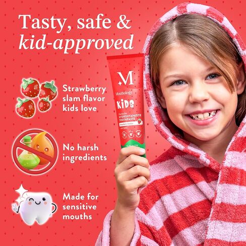 Mouthology 10% Nano Hydroxyapatite Toothpaste (Fluoride Free) and Kid's Strawberry Toothpaste in Kuwait