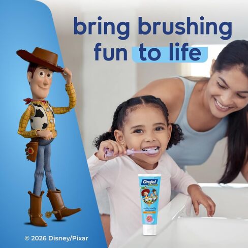 Orajel Naturals Toy Story 5 معجون أسنان مضاد للتجويف بالفلورايد، بطيخ طبيعي، 4.2 أونصة (عبوة من 4 قطع) in Kuwait