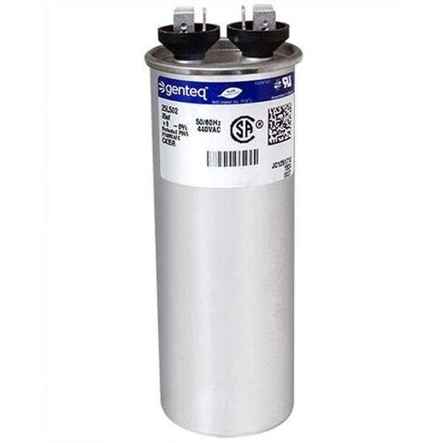 Genteq - 35 فائق التوهج MFD x 440 VAC مكثف بديل صناعي GE دائري # C435R / 25L502 in Kuwait