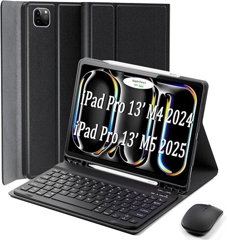 حالة لوحة المفاتيح لـ iPad Pro 13 (M4 2024) 13 بوصة - مع الماوس ولوحة المفاتيح القابلة للانفصال ، وحالة ضئيلة مع حامل القلم ، ونوم النوم التلقائي. in Kuwait