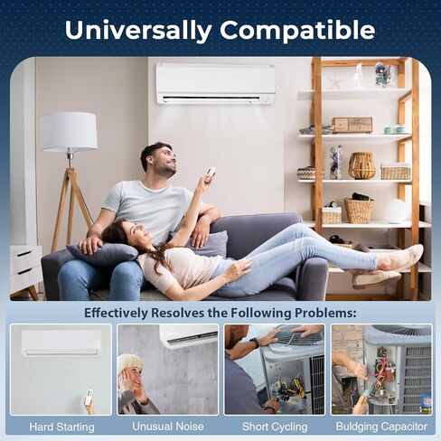 80/10 فائق التوهج 80 + 10 MFD 370VAC أو 440VAC تشغيل مزدوج مكثف A/C مستدير CBB65 CBB65B مكثفات مكيف الهواء لوحدة التيار المتردد، بدء تشغيل محرك المروحة أو المضخة الحرارية أو المكثف البارد المستقيم in Kuwait
