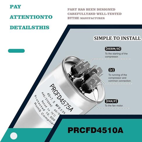 PRCFD4575A Capacitor 45+7.5UF 370/440VAC Helps Motor Start Stably Explosion-Proof in Kuwait