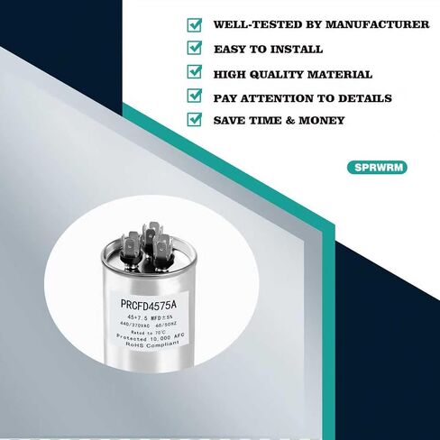 PRCFD4575A Capacitor 45+7.5UF 370/440VAC Helps Motor Start Stably Explosion-Proof in Kuwait