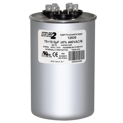 Motor Dual Run Capacitor Round 75 10 uf MFD 440 Volt VAC 12935 in Kuwait