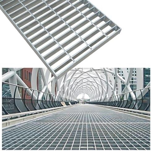 شبكة تصريف خارجية من الفولاذ المجلفن شديدة التحمل مقاس 19.7 × 15.7 × 1.2 بوصة - غطاء مجاري مستطيل متين للفناء والفناء والحديقة وحلول الصرف التجارية in Kuwait
