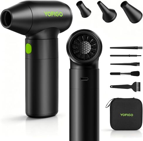 Compressed Air Duster – 150000RPM Rechargeable Electric Dust Blower in 4-Gear Adjustable with 4400mAh Battery, Mini Aluminum Handheld Compressed Air Cleaner for Computer, Keyboard, Car & Home in Kuwait