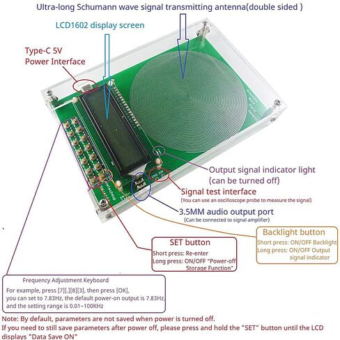 1 قطعة USB بالطاقة مولد التردد المنخفض جدا المحمولة متعددة التردد موجة الصوت مرنان للاستخدام الاسترخاء التأمل in Kuwait