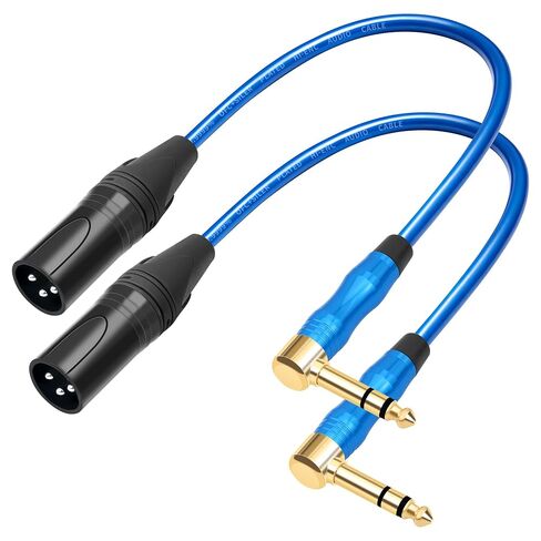 XLR إلى 1/4 كابل مايكروفون 90 درجة 6.35 مللي متر ذكر TRS إلى XLR 3 دبوس ذكر كابل الصوت 1FT (30 سنتيمتر) ل خلاط الجيتار الكهربائي 2 قطعة in Kuwait