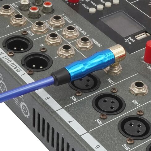 XLR إلى 1/4 كابل مايكروفون 90 درجة 6.35 مللي متر ذكر TRS إلى XLR 3 دبوس ذكر كابل الصوت 1FT (30 سنتيمتر) ل خلاط الجيتار الكهربائي 2 قطعة in Kuwait