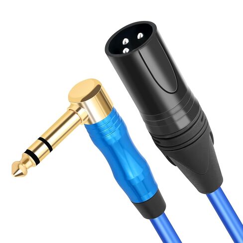 XLR إلى 1/4 كابل مايكروفون 90 درجة 6.35 مللي متر ذكر TRS إلى XLR 3 دبوس ذكر كابل الصوت 1FT (30 سنتيمتر) ل خلاط الجيتار الكهربائي 2 قطعة in Kuwait