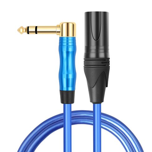 XLR إلى 1/4 كابل مايكروفون 90 درجة 6.35 مللي متر ذكر TRS إلى XLR 3 دبوس ذكر كابل الصوت 1FT (30 سنتيمتر) ل خلاط الجيتار الكهربائي 2 قطعة in Kuwait