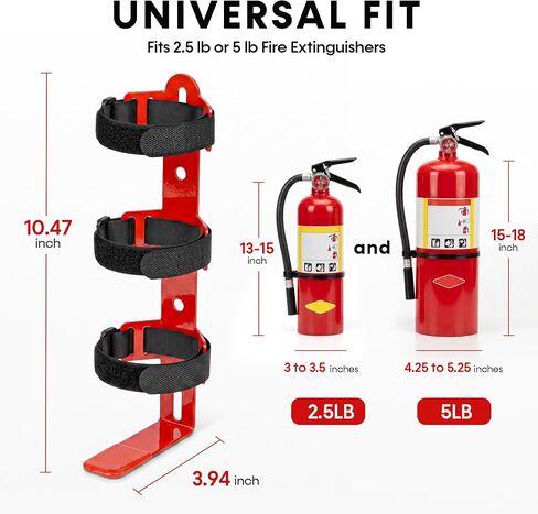Quick Release Fire Extinguisher Mount Bracket for 2.5–5Lb ABC Extinguishers | Heavy-duty steel holder, quick release, fits truck, RV, boat, home & commercial use, Anti-Vibration in Kuwait
