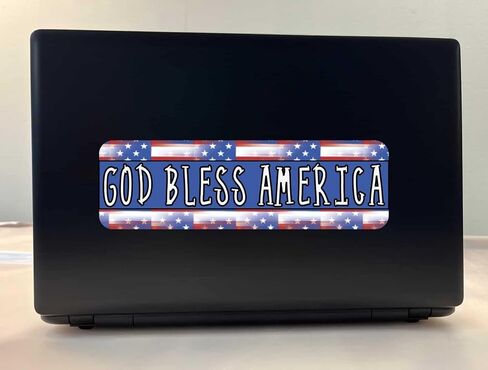 ملصق فينيل لاصق God Bless America من ستيكر توك، مقاس 10 بوصات في 3 بوصات in Kuwait