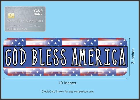 ملصق فينيل لاصق God Bless America من ستيكر توك، مقاس 10 بوصات في 3 بوصات in Kuwait