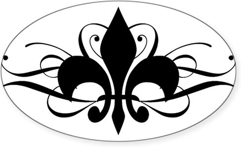 CafePress Vintage French Fleur De Lis Sticker Oval Bumper Sticker Car Decal in Kuwait