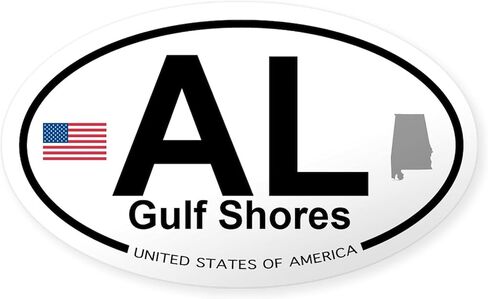 ملصق سيارة CafePress Gulf Shores بيضاوي الشكل in Kuwait