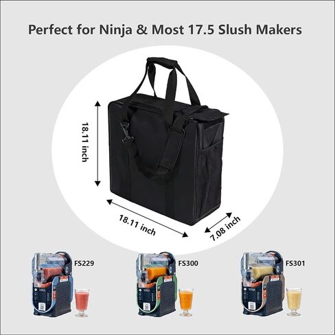 Slushie Machine Storage Bag Frozen Drink Maker, Dust-proof, Easy to Carry, Perfect for Outdoor Gathering, Black in Saudi Arabia