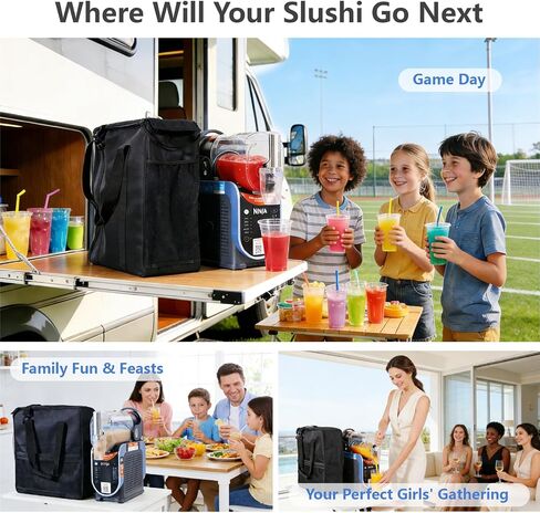 Slushie Machine Storage Bag Frozen Drink Maker, Dust-proof, Easy to Carry, Perfect for Outdoor Gathering, Black in Saudi Arabia