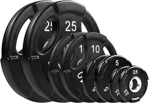 NEXO Commercial Urethane Grip 85lb Plate Set - Includes 2x 25's, 2x 10's, 2x 5's, and 2x 2.5's - Olympic 2 Inch, Premium Finish for Weight Training Home or Commercial in Kuwait