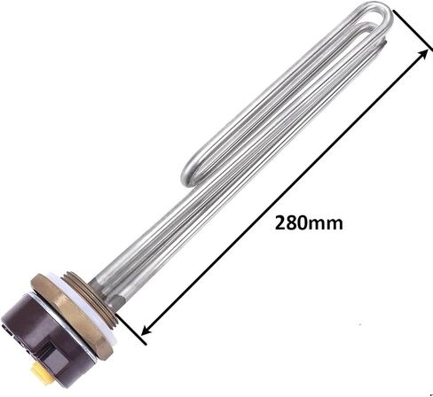 Electric Water Heater With Thermostat 220V 3KW Adjustable Temperature Heating Element DN32 Thread SUS304 1Pcs in Kuwait