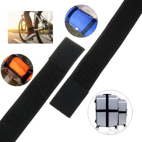 DGZZI 2PCS 3.8x36cm Black Elastic Strap Textile Material Outdoor Cycling Fishing Adjustable Strap Suitable for Walking Riding Motorcycle Running in Kuwait