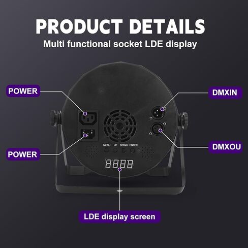 4PCS 180 W Stage Par Lights, RGBW 4-in-1 LED Par Can Light with DMX512 Sound Controlled Uplights, Stage Lights for Parties Wedding Festival Events Church in Kuwait