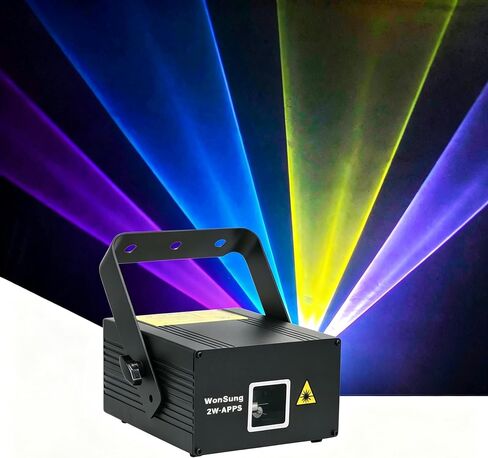 2W 2000mw RGB كامل اللون الرسوم المتحركة المرحلة تأثير الضوء DJ ديسكو المرحلة شعاع أضواء مع DMX512 XLR كابل لحفل زفاف عيد ميلاد DJ ديسكو بار نادي عيد الميلاد الحدث الإضاءة المعرض in Kuwait