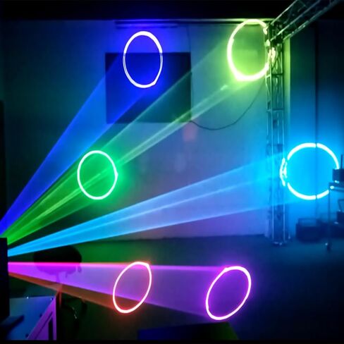 2W 2000mw RGB كامل اللون الرسوم المتحركة المرحلة تأثير الضوء DJ ديسكو المرحلة شعاع أضواء مع DMX512 XLR كابل لحفل زفاف عيد ميلاد DJ ديسكو بار نادي عيد الميلاد الحدث الإضاءة المعرض in Kuwait