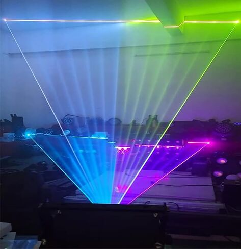 2W 2000mw RGB كامل اللون الرسوم المتحركة المرحلة تأثير الضوء DJ ديسكو المرحلة شعاع أضواء مع DMX512 XLR كابل لحفل زفاف عيد ميلاد DJ ديسكو بار نادي عيد الميلاد الحدث الإضاءة المعرض in Kuwait