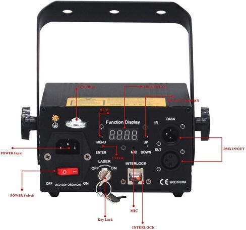 2W 2000mw RGB كامل اللون الرسوم المتحركة المرحلة تأثير الضوء DJ ديسكو المرحلة شعاع أضواء مع DMX512 XLR كابل لحفل زفاف عيد ميلاد DJ ديسكو بار نادي عيد الميلاد الحدث الإضاءة المعرض in Kuwait