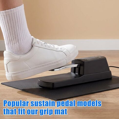 Piano Sustain Pedal Mat, 25.4x19x0.3cm/10x7.5x0.12in Durable Non-Slip Piano Sustain Pedal Mat for Protecting Tiles Carpet and Hardwood Floor (Black) in Kuwait