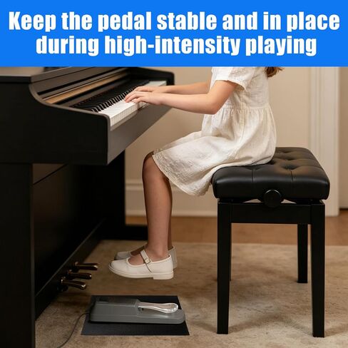 Piano Sustain Pedal Mat, 25.4x19x0.3cm/10x7.5x0.12in Durable Non-Slip Piano Sustain Pedal Mat for Protecting Tiles Carpet and Hardwood Floor (Black) in Kuwait