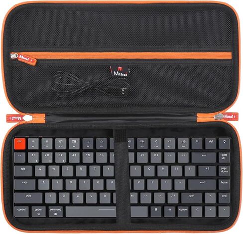 حافظة صلبة للوحة المفاتيح Keychron K2/K2 Pro/K2 Max، حقيبة حمل EVA مقاومة للصدمات بمقبض عريض، حقيبة تخزين للسفر بتصميم 75% للوحة المفاتيح الميكانيكية، 13.1 × 6.1 × 4.3 بوصة، أسود in Kuwait