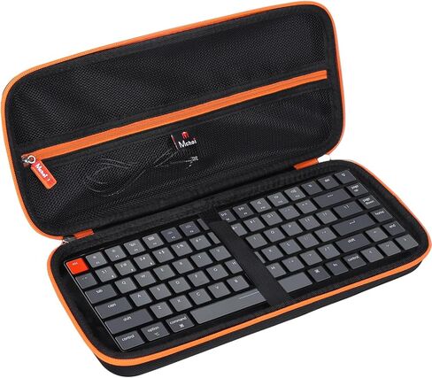 حافظة صلبة للوحة المفاتيح Keychron K2/K2 Pro/K2 Max، حقيبة حمل EVA مقاومة للصدمات بمقبض عريض، حقيبة تخزين للسفر بتصميم 75% للوحة المفاتيح الميكانيكية، 13.1 × 6.1 × 4.3 بوصة، أسود in Kuwait