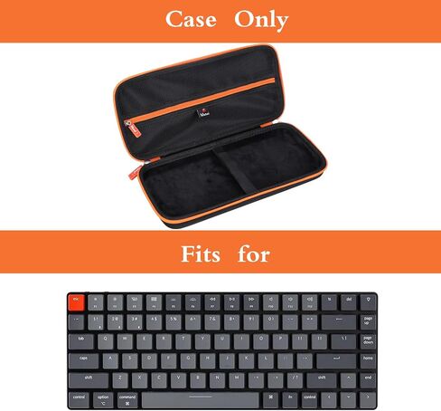 حافظة صلبة للوحة المفاتيح Keychron K2/K2 Pro/K2 Max، حقيبة حمل EVA مقاومة للصدمات بمقبض عريض، حقيبة تخزين للسفر بتصميم 75% للوحة المفاتيح الميكانيكية، 13.1 × 6.1 × 4.3 بوصة، أسود in Kuwait