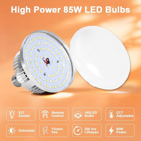 طقم إضاءة Softbox، Thoslatay 16x16in ترقية صندوق ناعم 85W 2700-6400K 100V-240V LED لمبات LED مجموعة إضاءة التصوير الفوتوغرافي الاحترافية، أضواء استوديو الصور لالتقاط الصور/تسجيل الفيديو/البث المباشر in Kuwait