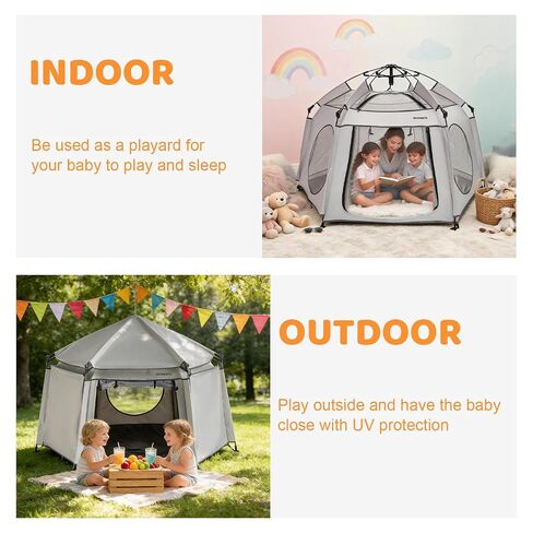Asweets 4 in 1 Pop Up Playpen Indoor and Outdoor Portable | Lightweight Baby Playpen with Travel Bag,Baby Beach Tent and Play Toddler Play Yard Canopy in Saudi Arabia
